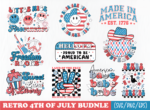 Independence Day sublimation bundle, editable EPS files, red white blue distressed designs