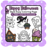 Happy Halloween Coloring Pages – Bold & Easy Ghosts and Pumpkins | Bobbie Goods