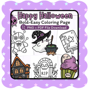 Happy Halloween Coloring Pages – Bold & Easy Ghosts and Pumpkins | Bobbie Goods