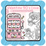 90’s Valentine Coloring Pages – Retro Love Themes with Bold Lines | Bobbie Goods