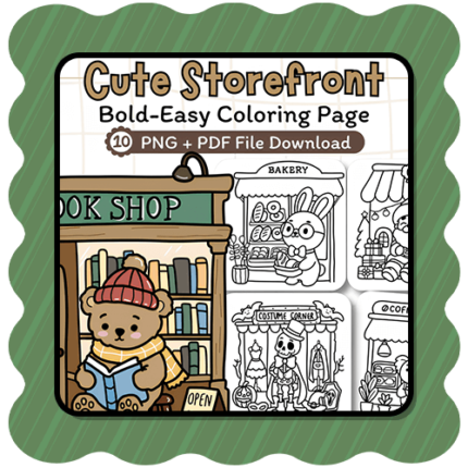 Cute Storefront Coloring Pages – Bold & Easy Shops for Relaxation | Bobbie Goods