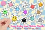 Sunshine-themed stickers for gifts, transparent background smiley faces, 300 DPI digital download
