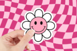 Happy daisy and smiley PNGs, craft supplies for journals, party favors, and teacher rewards