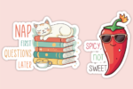 funny quote stickers, humor stickers pack,