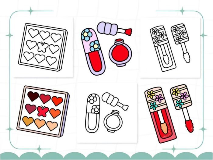 15 Beauty-Themed Coloring Pages – High-Resolution PDF for Crafts