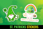 Whimsical gnome sticker pack, commercial use digital downloads for March projects