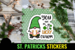 Leprechaun gnome PNG files, 300 DPI St. Patty’s crafts for planners and gifts