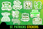 Irish-themed sticker pack, commercial use digital downloads for March 17th projects