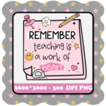 Teacher appreciation gift stickers, retro rainbow PNGs, classroom motivation printables