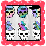 Halloween skull stickers bundle, 12 spooky PNG designs for Cricut and party invitations