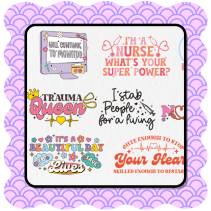 Groovy nurse SVG bundle, retro medical designs for Cricut, funny nurse quotes PNG