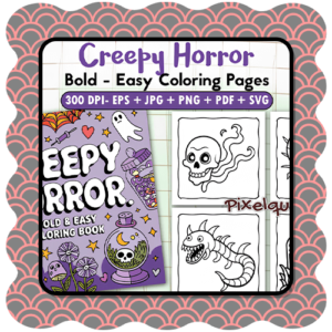 Goth Kawaii Horror Coloring Pages – Bold & Easy Spooky Cute Designs | Bobbie Goods